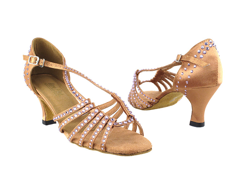 1661 81 Brown Satin with enhanced rhinestone design