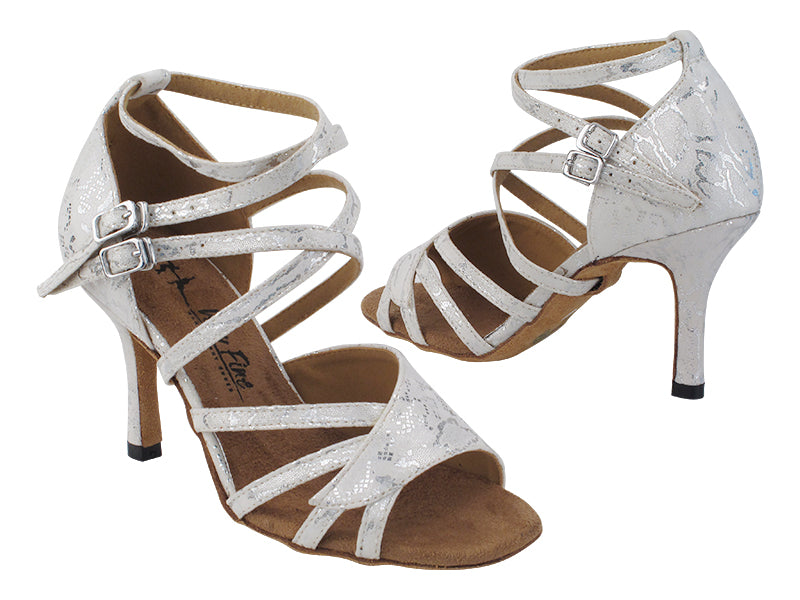 1662BLEDSS 153 White Snake Velvet with 3" Slim Heel (6646) in the photo