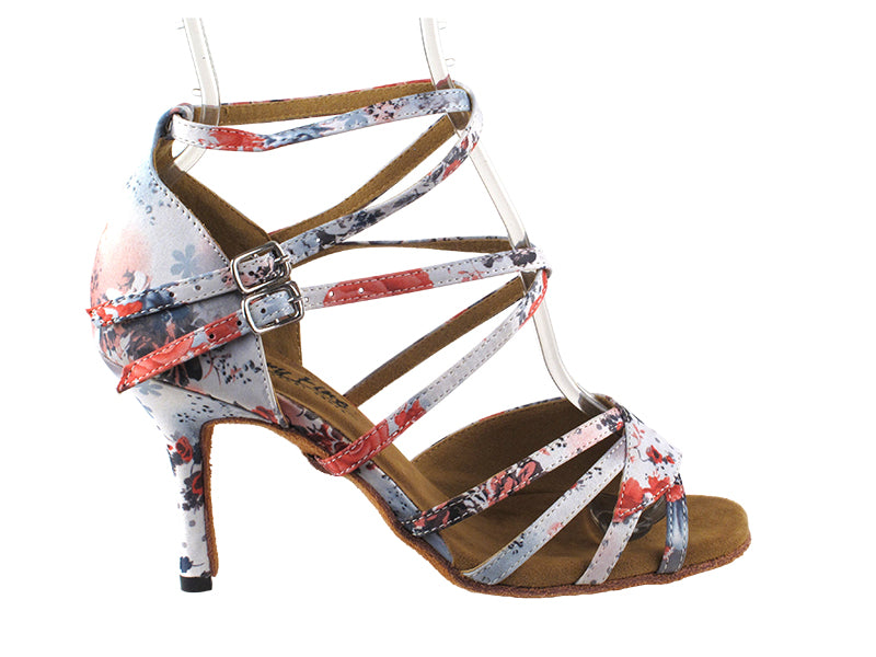 1662BLEDSS Grey_Red Flower with 3" slim heel in the photo