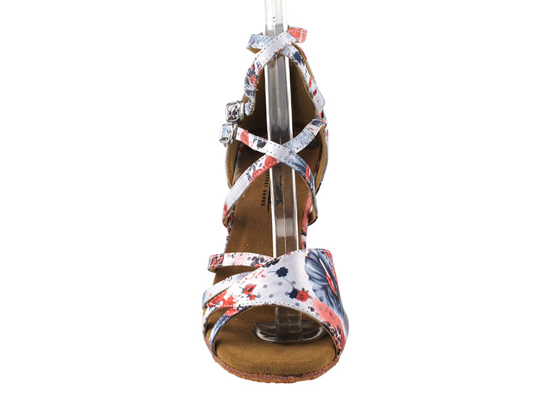 1662BLEDSS Grey_Red Flower with 3" slim heel in the photo