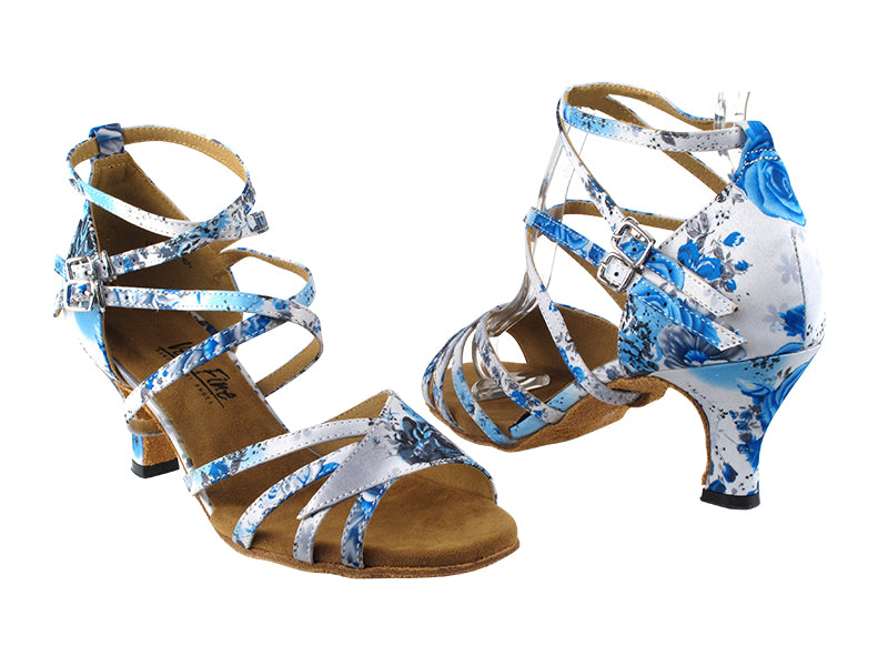 1662BLEDSS White_Blue Flower with 2.5" Low heel (2899) in the photo