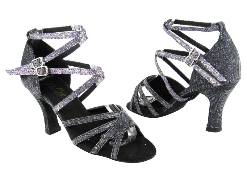 1662B 105 Glitter Black Satin_99 Sparklenet_AS with 3" Heel in the photo