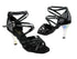 1662B Black Sparkle_Black Patent_B_S with 3" Square Transparent Heel in the photo