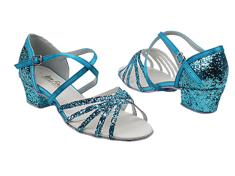 1670C 188 Light Blue Sparkle_230 Light Blue Trim with 1.5" Medium Heel in the photo