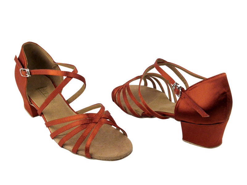 1670C 182 Orange Tan Satin with 1.5" Medium Heel in the photo