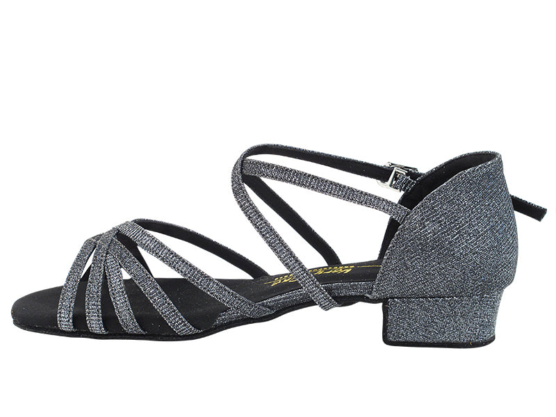 1670FT 285 Black Glitter Satin with 1" Heel (8881) in the photo