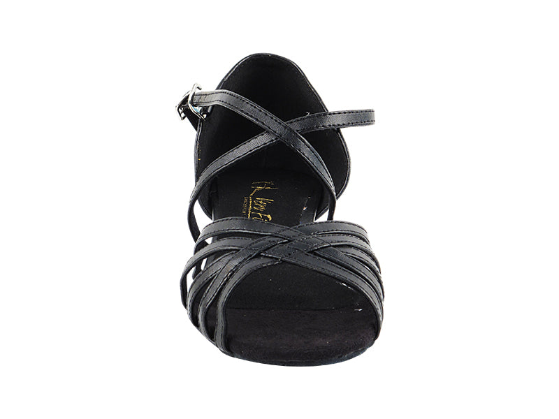 1670FT Black Leather with 1" Flat Heel in the photo