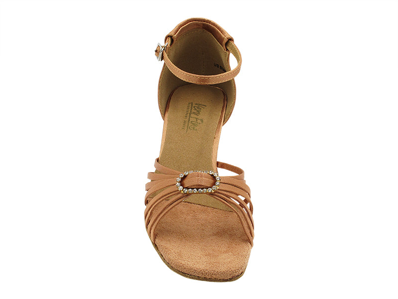 1671B Brown Satin & Stone with 2.5" Low Heel in the photo