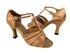 1672 Brown Satin with 3" Heel in the photo