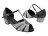 1674 Black Leather & Black Sparklenet with 1.5" Medium heel in the photo