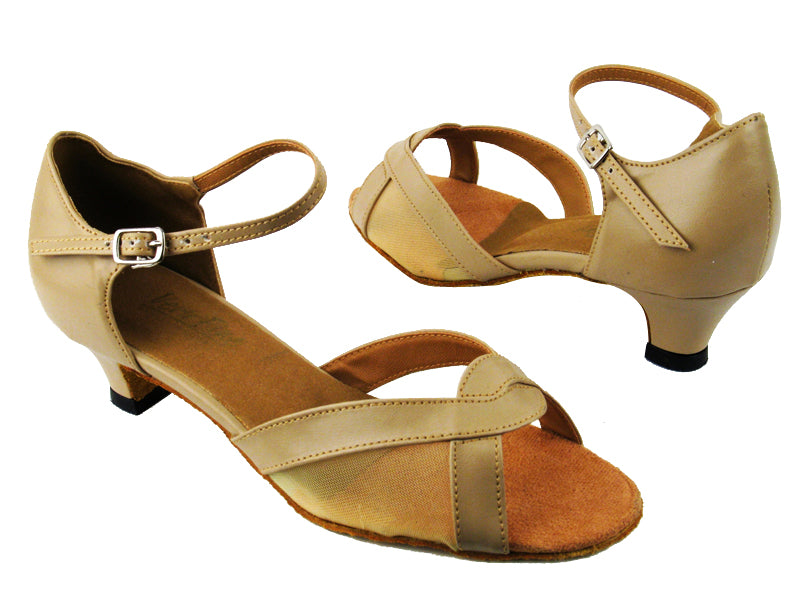 1675 60 Tan Leather_Flesh Mesh with 1.3" heel in the photo