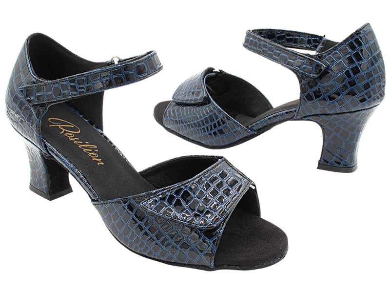 1678 243 Purple Blue Crocodile Patent with 2.2 INCH THICK CUBAN HEEL (318) in the photo