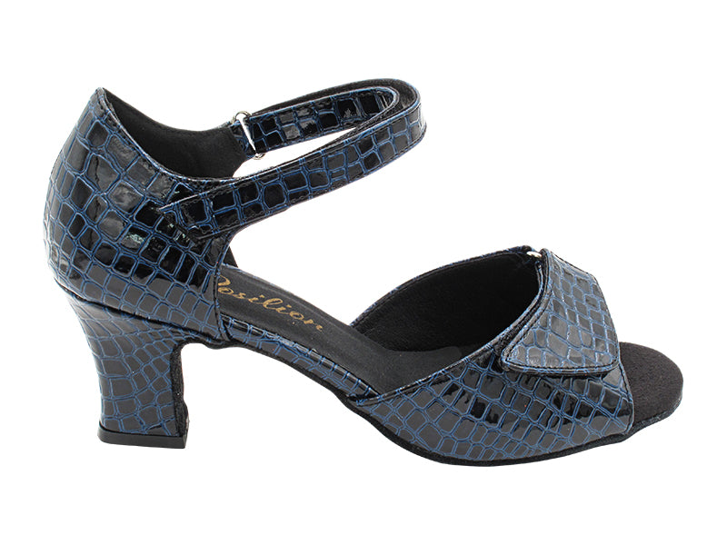 1678 243 Purple Blue Crocodile Patent with 2.2 INCH THICK CUBAN HEEL (318) in the photo