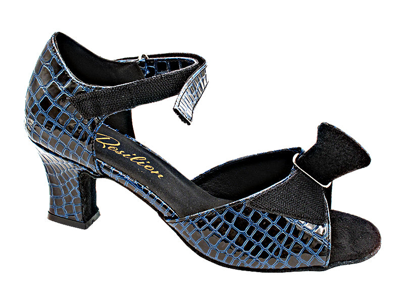 1678 243 Purple Blue Crocodile Patent with 2.2 INCH THICK CUBAN HEEL (318) in the photo