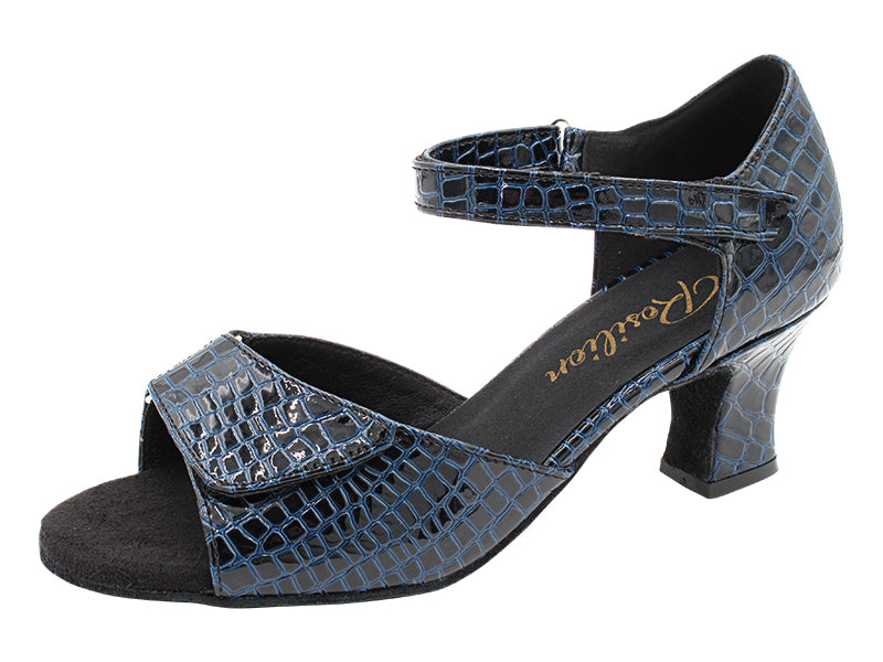 1678 243 Purple Blue Crocodile Patent with 2.2 INCH THICK CUBAN HEEL (318) in the photo