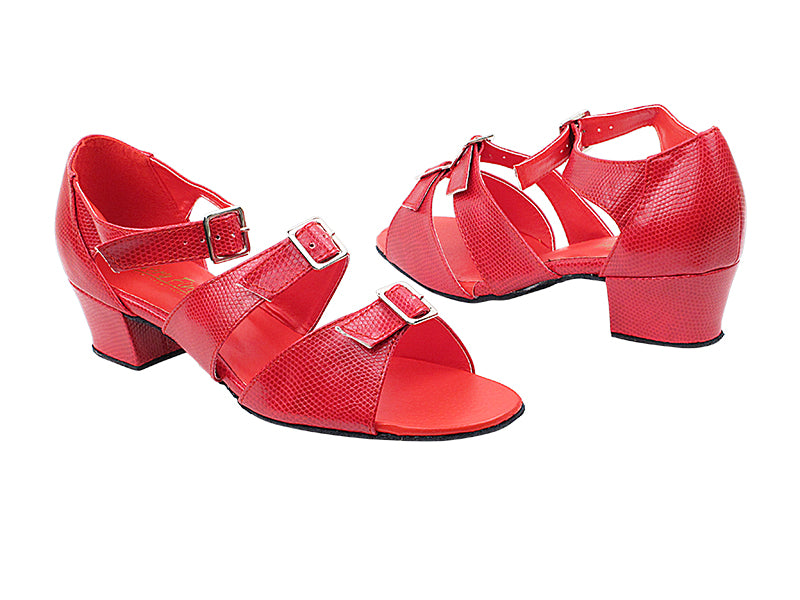 1679 175 Red Snake with 1.5" Medium Heel in the photo