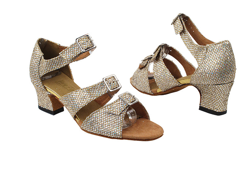 1679 74 Gold Sparklenet_2_TC with 2" Thick Cuban heel in the photo