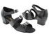 1679 Black Leather with 1.5" Medium Heel in the photo