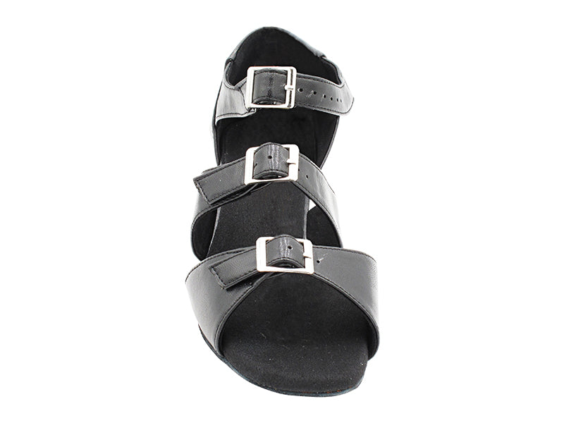1679 Black Leather with 1.5" Medium Heel in the photo