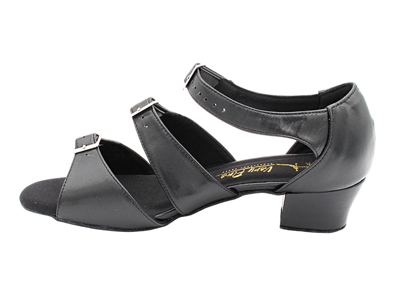 1679 Black Leather with 1.5" Medium Heel in the photo