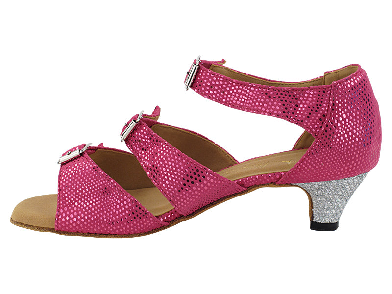 1679 154 Illusion Peach Velvet_33 Silver Sparklenet_H with 1.3" Cuban Heel (387) in the photo