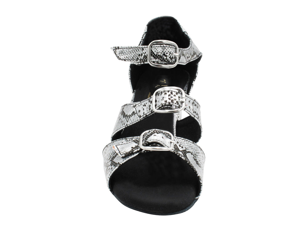 1679 Silver Snake with 1.5" Medium Heel in the photo