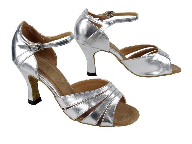 1680 Silver Leather with 3" Heel in the photo