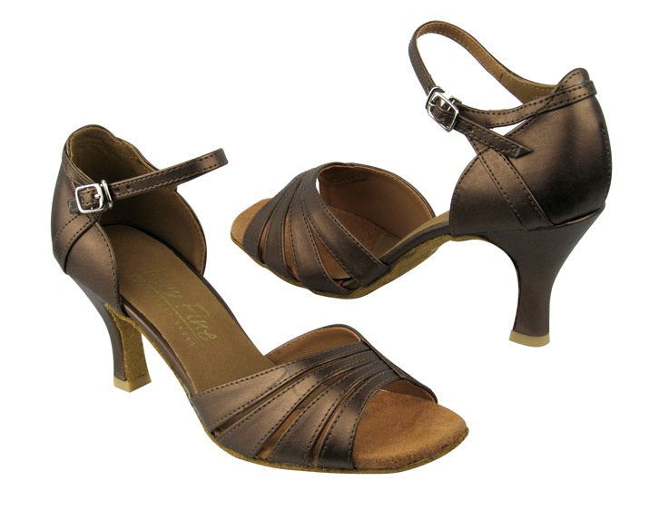 1680 59 Copper Leather with 2.75" Flare heel in the photo