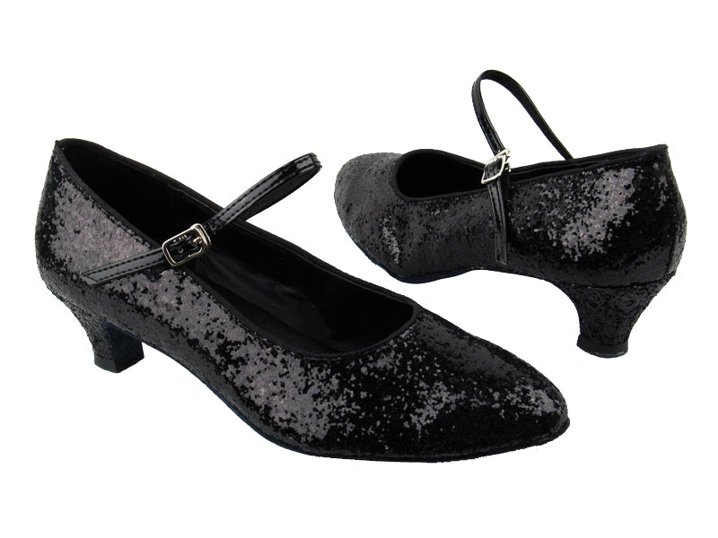 1682 12 Black Sparkle with 1.3" heel in the photo