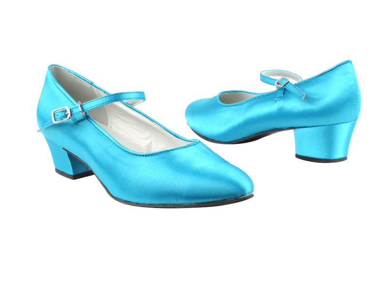 1682 230 Light Blue Satin with 1.5" Heel in the photo