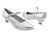 1682 259 Silver Satin with 1.3" Cuban Heel (387) in the photo