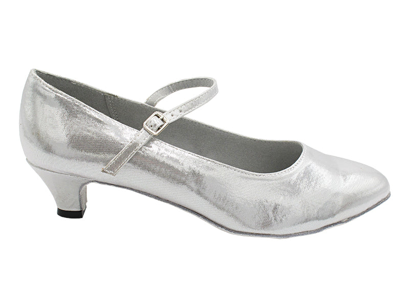 1682 259 Silver Satin with 1.3" Cuban Heel (387) in the photo