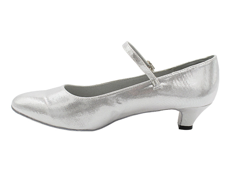 1682 259 Silver Satin with 1.3" Cuban Heel (387) in the photo