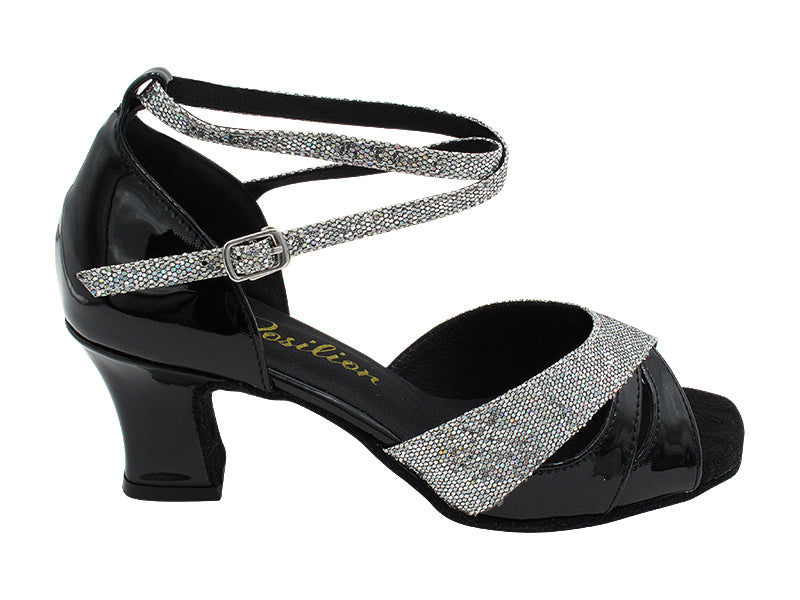 1682F Black Patent & 172 Grey Scale with 2.2 INCH THICK CUBAN HEEL (2317) in the photo