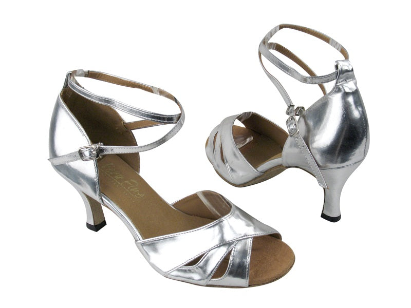 1682F_Factory_Silver Leather with 2.6" Flare heel in the photo