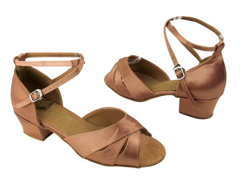 1682F_Factory_ 81 Brown Satin with 1.5" heel in the photo