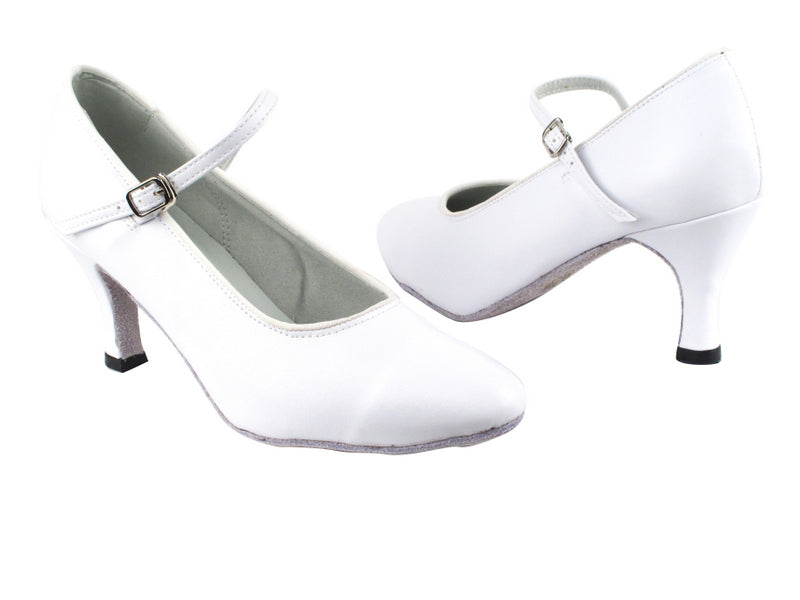 1682_3008 White Leather with 2.75" Heel in the photo