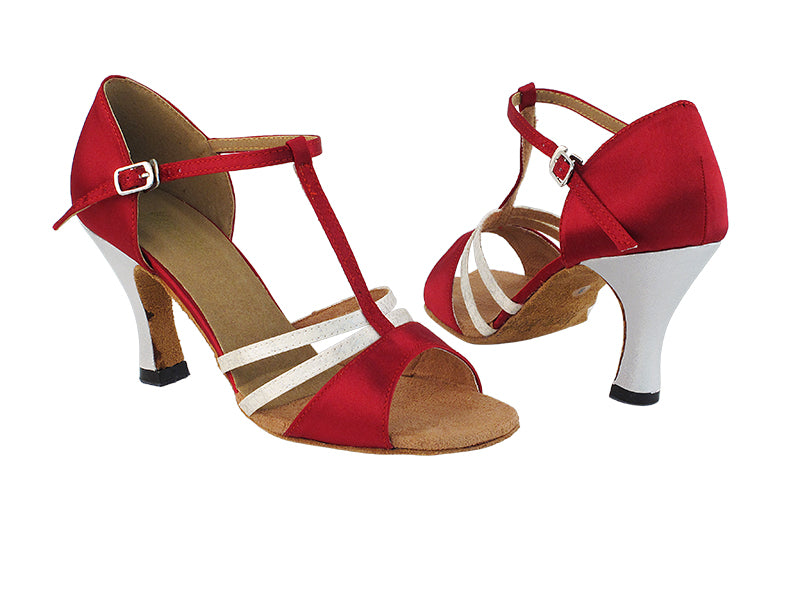 1683 268 Dark Red Satin_103 Flesh Flower Satin_T_259 Silver Satin_H