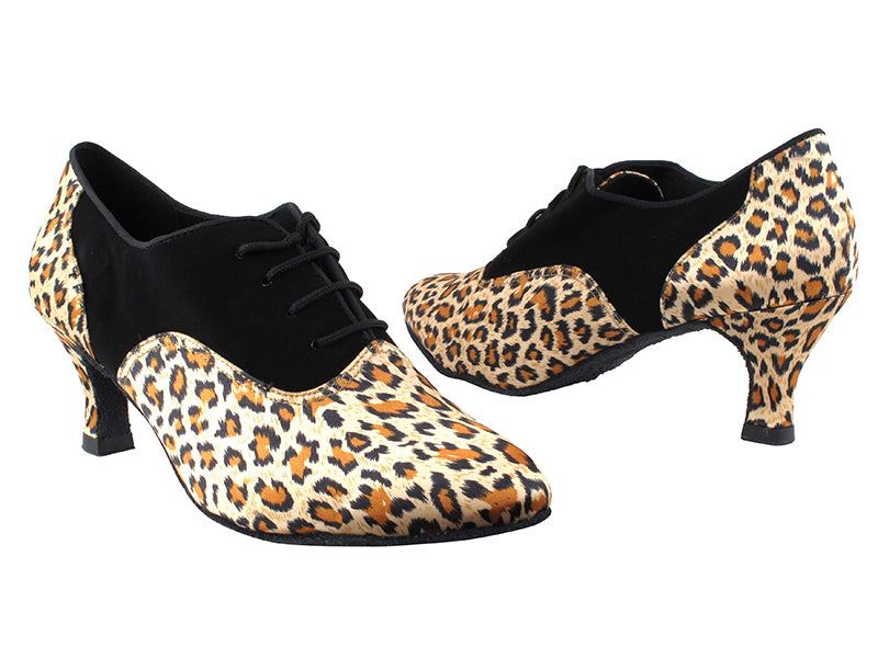 1688 152 Leopard Satin_136 Black Nubuck with 2.5" Heel in the photo
