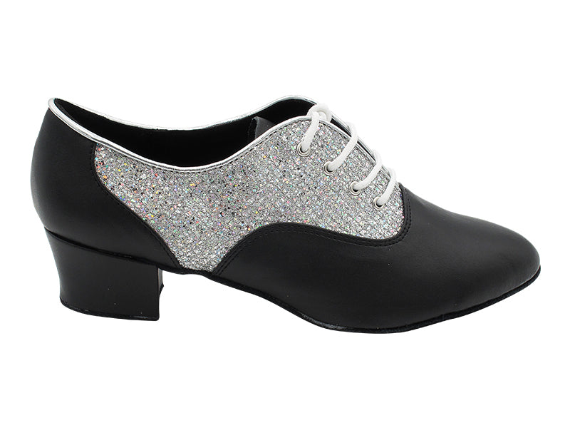 1688 Black Leather_F_B & 6 Silver Sparklenet_M with 1.5" Heel (2001) in the photo