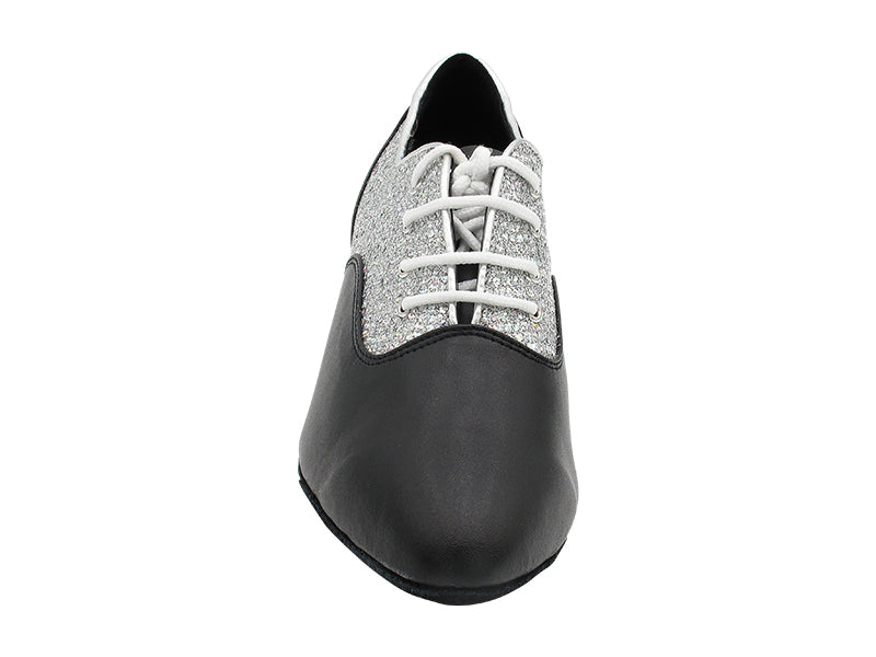 1688 Black Leather_F_B & 6 Silver Sparklenet_M with 1.5" Heel (2001) in the photo