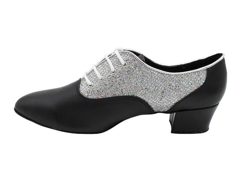 1688 Black Leather_F_B & 6 Silver Sparklenet_M with 1.5" Heel (2001) in the photo