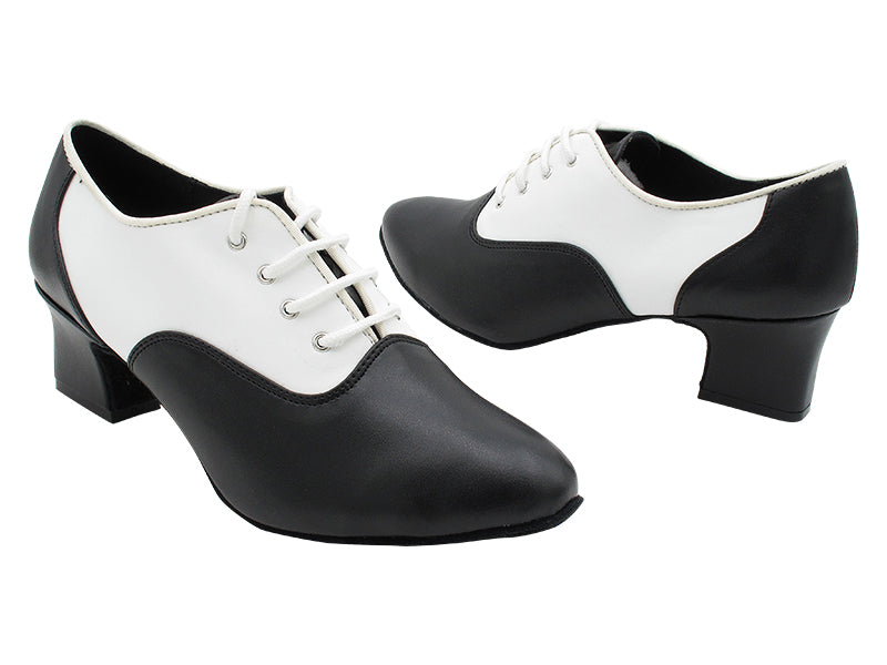 1688 14 Black Leather_F_B_18 White Leather_M with 2" TC Heel (3149) in the photo