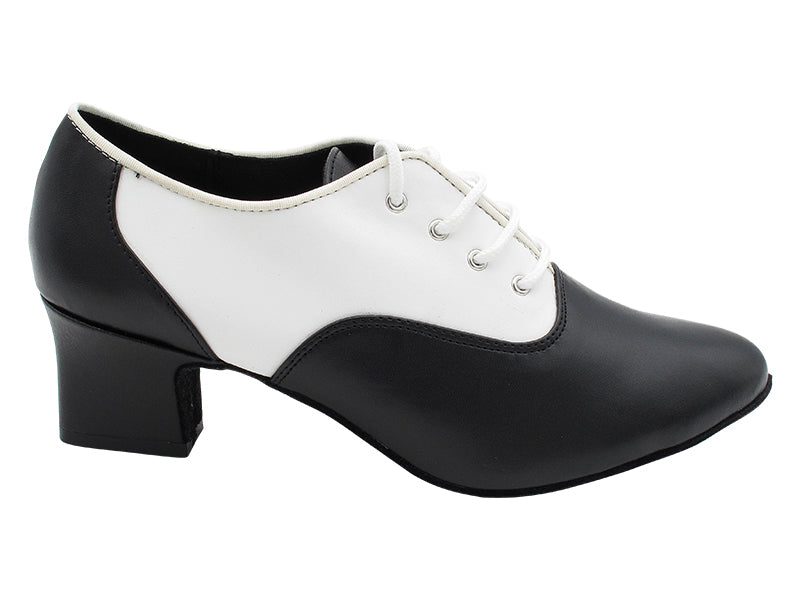 1688 14 Black Leather_F_B_18 White Leather_M with 2" TC Heel (3149) in the photo