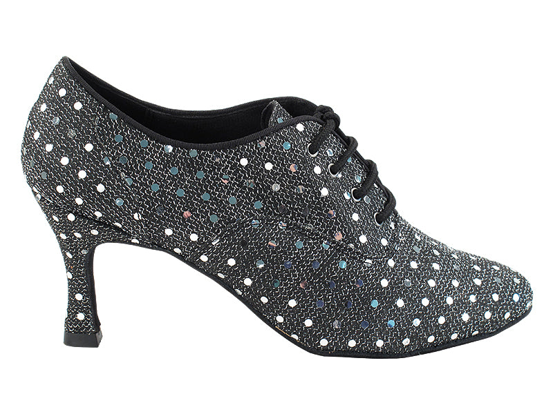 1688 66 Silver Dots with 2.75" Slim Flare Heel (386) in the photo