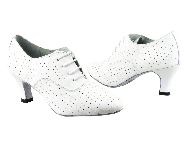 1689 White Perforated Leather with 2.5" low heel in the photo