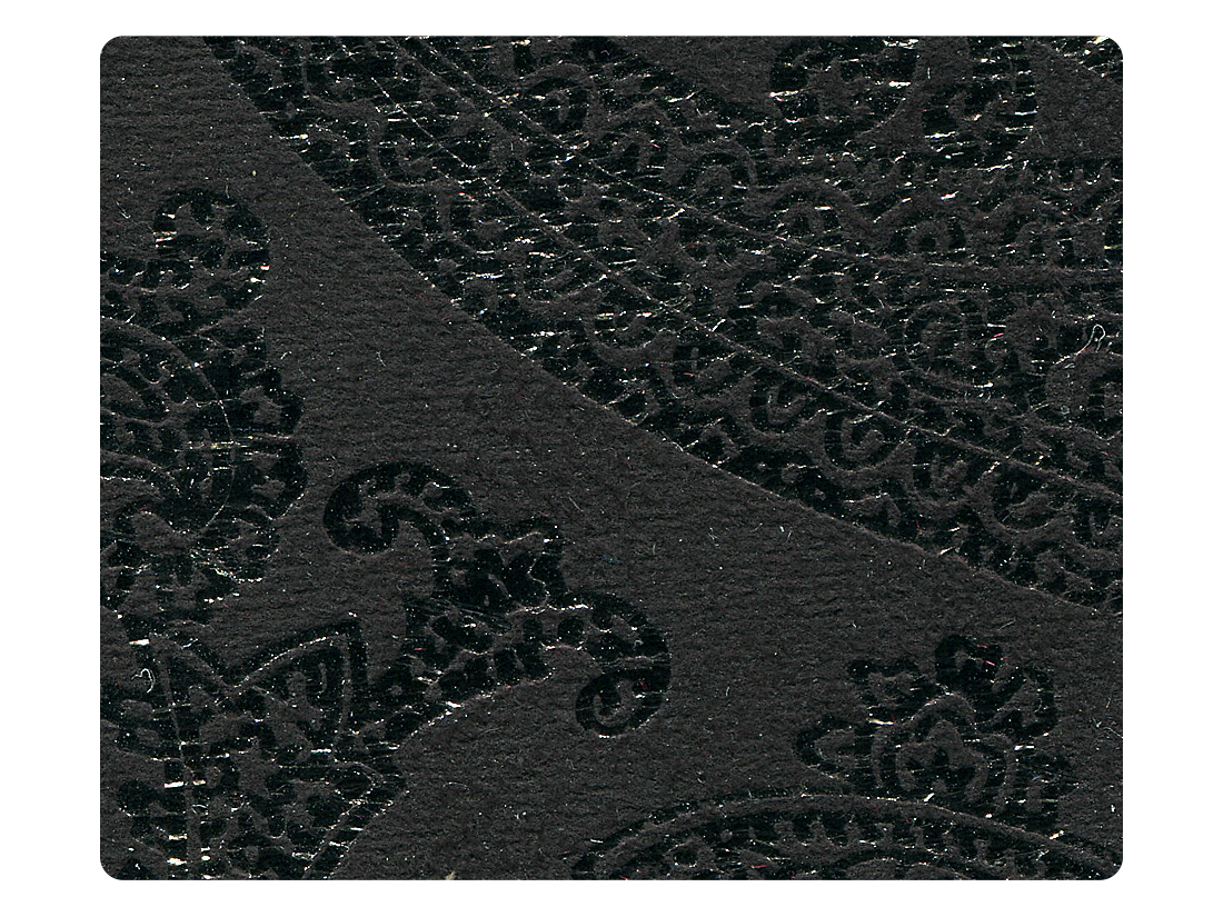 168 Black Flower Velvet Fabric Swatch