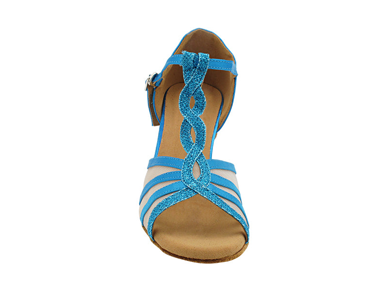 1692 095 Light Blue Satin_Light Blue Glitter Satin with 2.5" Heel (2899) in the photo