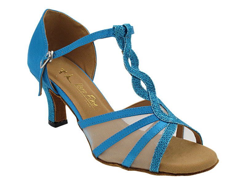 1692 095 Light Blue Satin_Light Blue Glitter Satin with 2.5" Heel (2899) in the photo