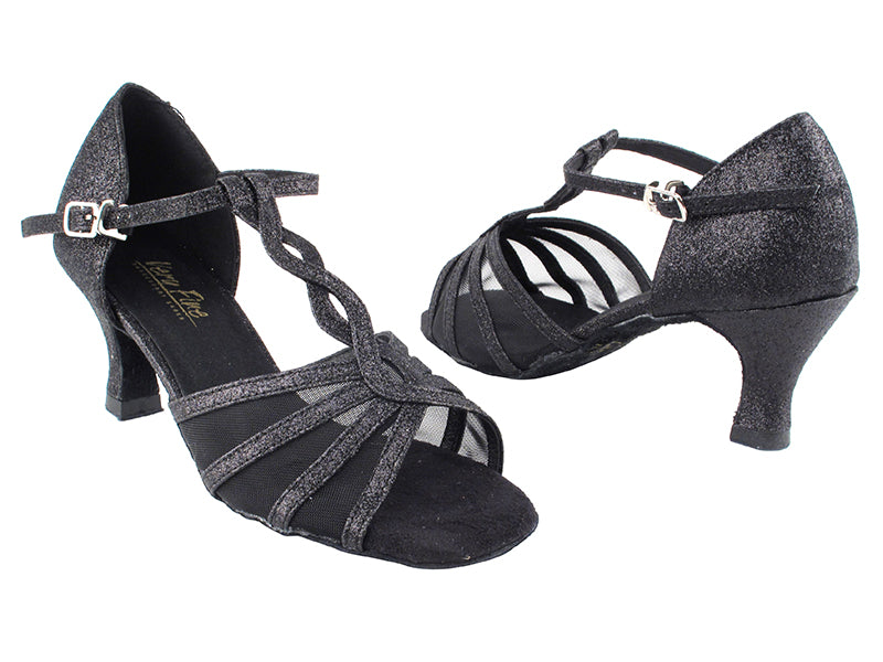 1692 127 Black Stardust_Black Mesh with 2.5" Heel in the photo